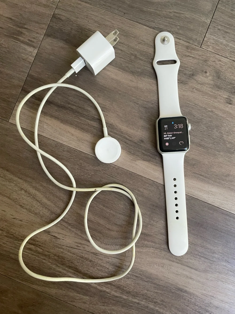 Apple Silver Smartwatch with White Sport Band